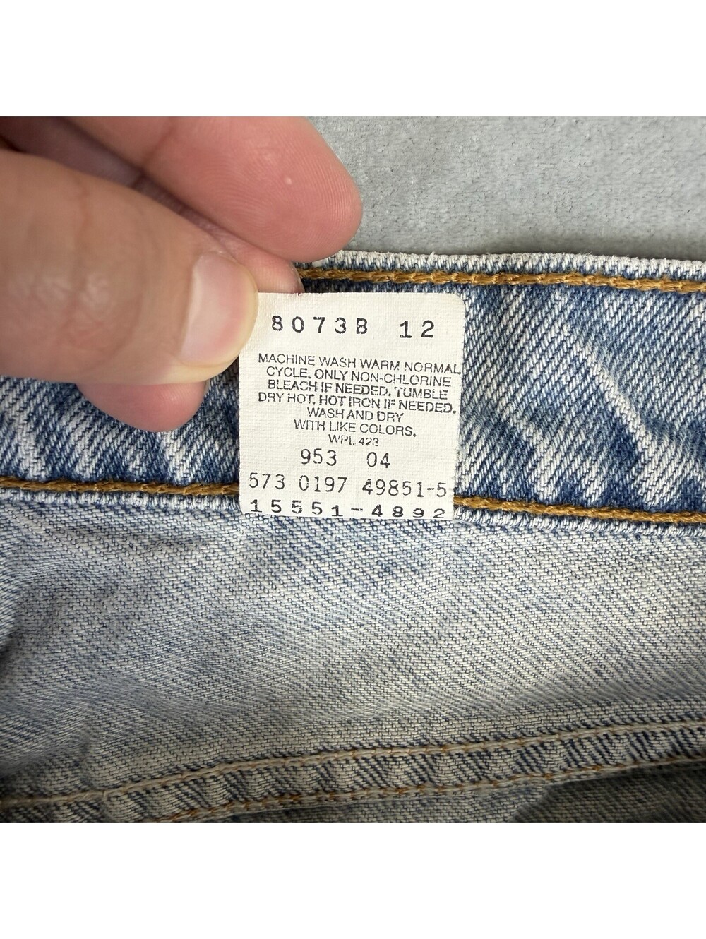 Vintage 90s Levis 551 Jeans Womens 14 Med Blue High Rise Relaxed Tapered USA - Picture 10 of 10